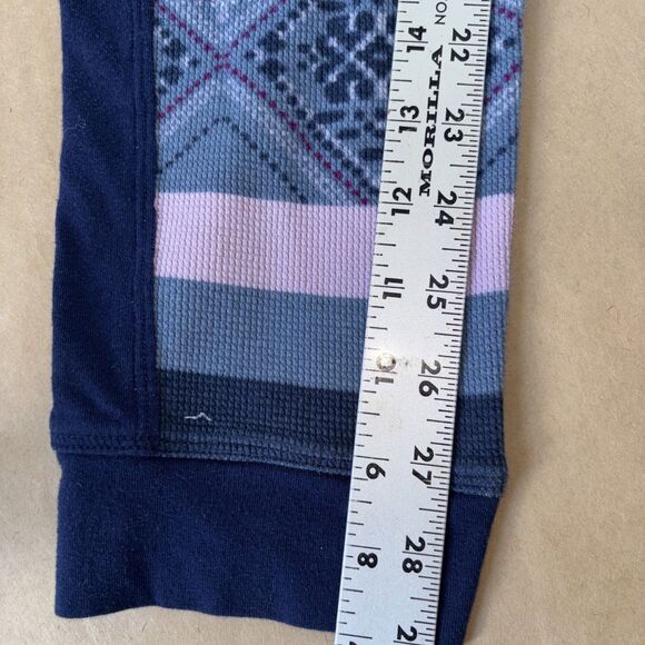 victoria's secret thermal long pajama set Size Large Blue And Pink Argyle - Picture 6 of 9